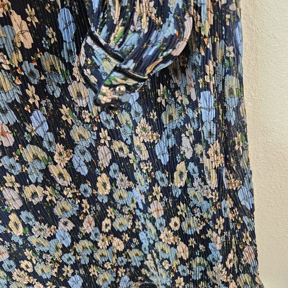 Tory Burch Deneuve floral-print plissé dress  size 2